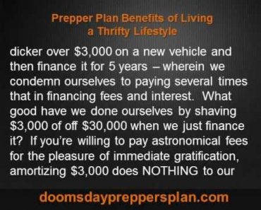 Prepper Plan Benefits of Living a Thrifty Lifestyle