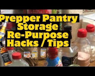 Prepper Pantry Grocery Storage Mom Tips/Hacks-Frugal-Re-Purpose-Food Saving Containers Organization