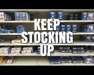 food shortage, price increases, shrinkflation, fuel cost – prepper pantry