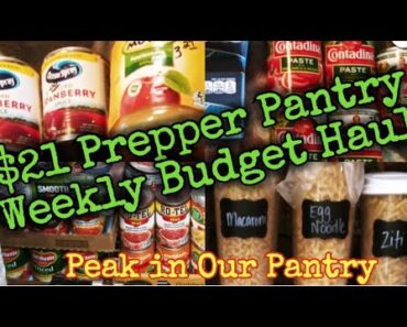 $21 Prepper Pantry Haul Weekly Budget/Peak in Our Pantry/Protect Your Food/Keep Prepping Don’t Stop!