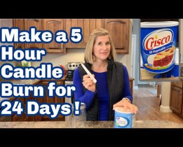 Emergency DIY Crisco Candle/Burns 24 Days/Survival Skills