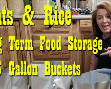 Rice & Oats in Buckets ~ Long Term Food Storage ~ Prepper Pantry