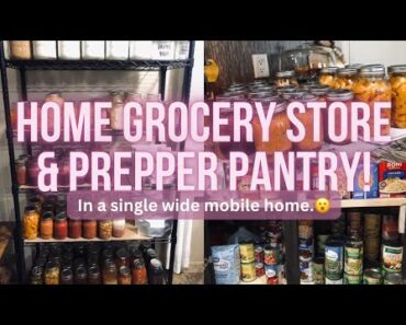 HOW I BUILD AN AT HOME GROCERY STORE & PREPPER PANTRY / MOBILE HOME UPDATE / Budget friendly storage